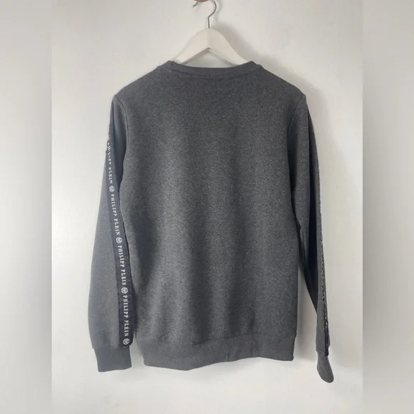 Philipp Plein Womens Sweater Small Skull Beaded Sweatshirt Pullover Gray N91 - Picture 5 of 8